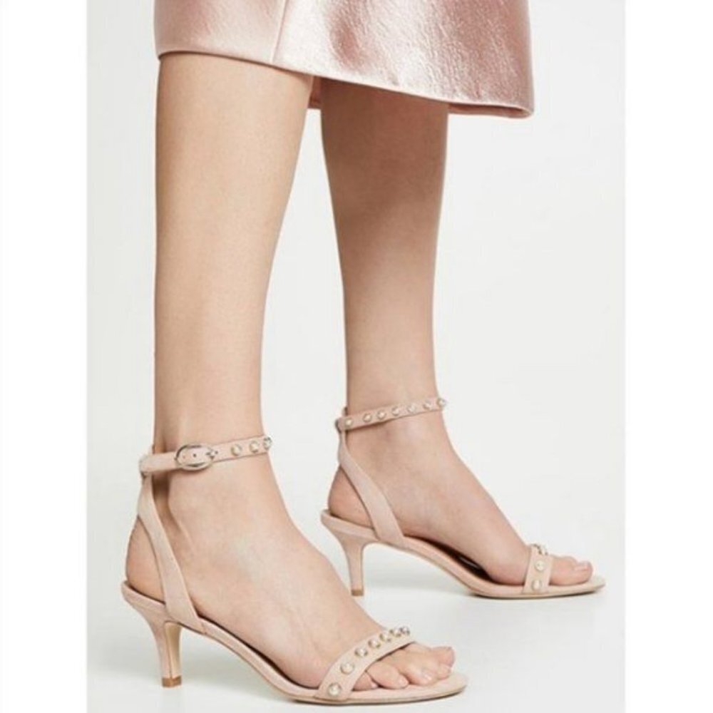 NWOB Joie Malina Pearl Kitten Heel Sandals Size 37.5 (US 7)‎